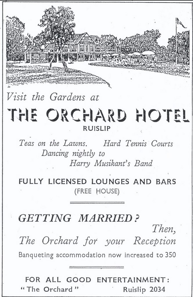 Old Advert For The Orchard Ruislip