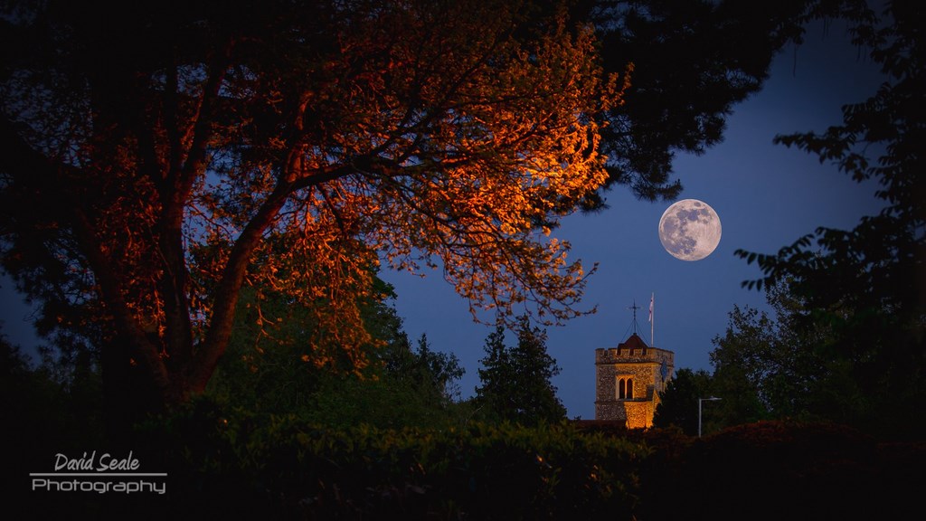 Moon Over St Martin's Church Ruislip