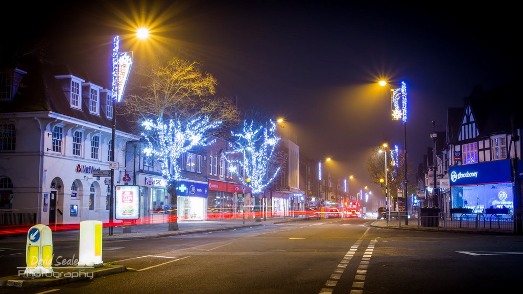 The Christmas Lights In Ruislip High Street 2020