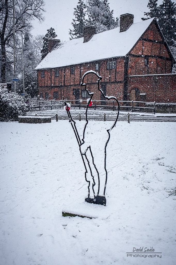 Silent Soldier In The Snow In Ruislip