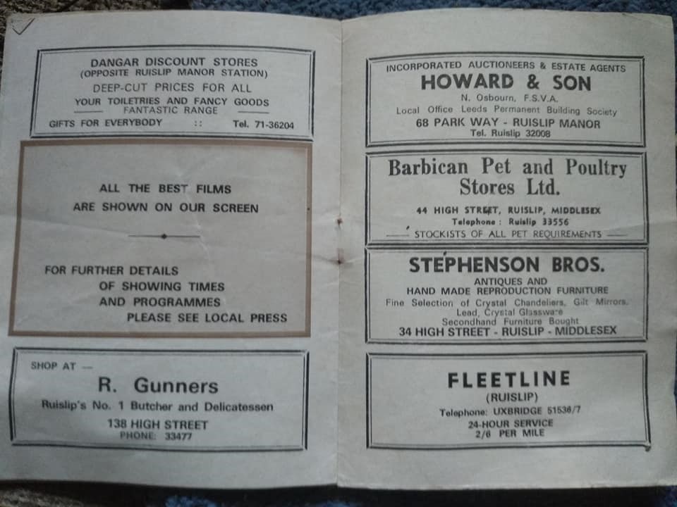 Astoria Cinema Ruislip Programme 6