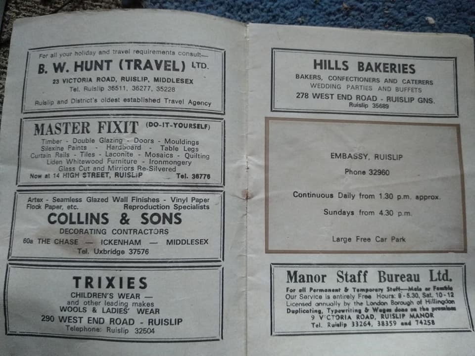 Astoria Cinema Ruislip Programme 7