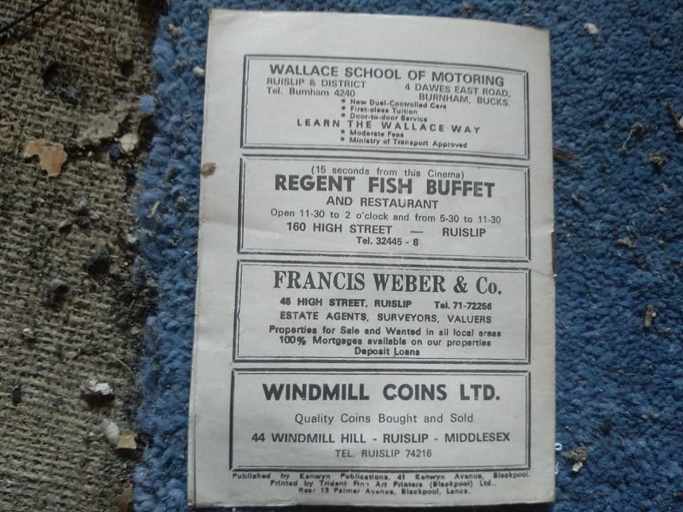 Astoria Cinema Ruislip Programme 5