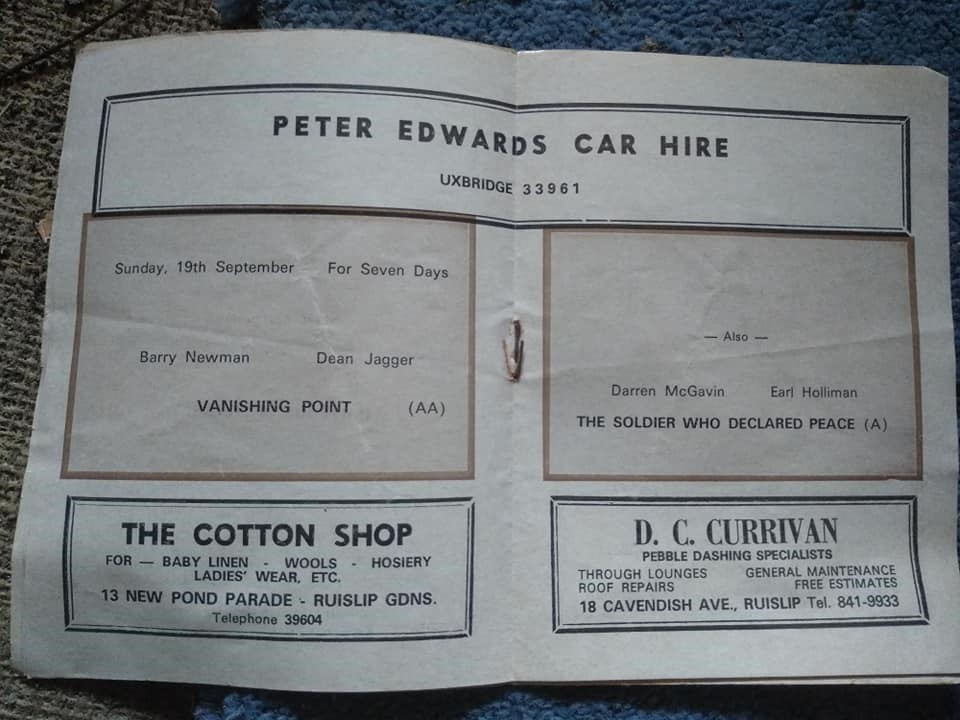 Astoria Cinema Ruislip Programme 3