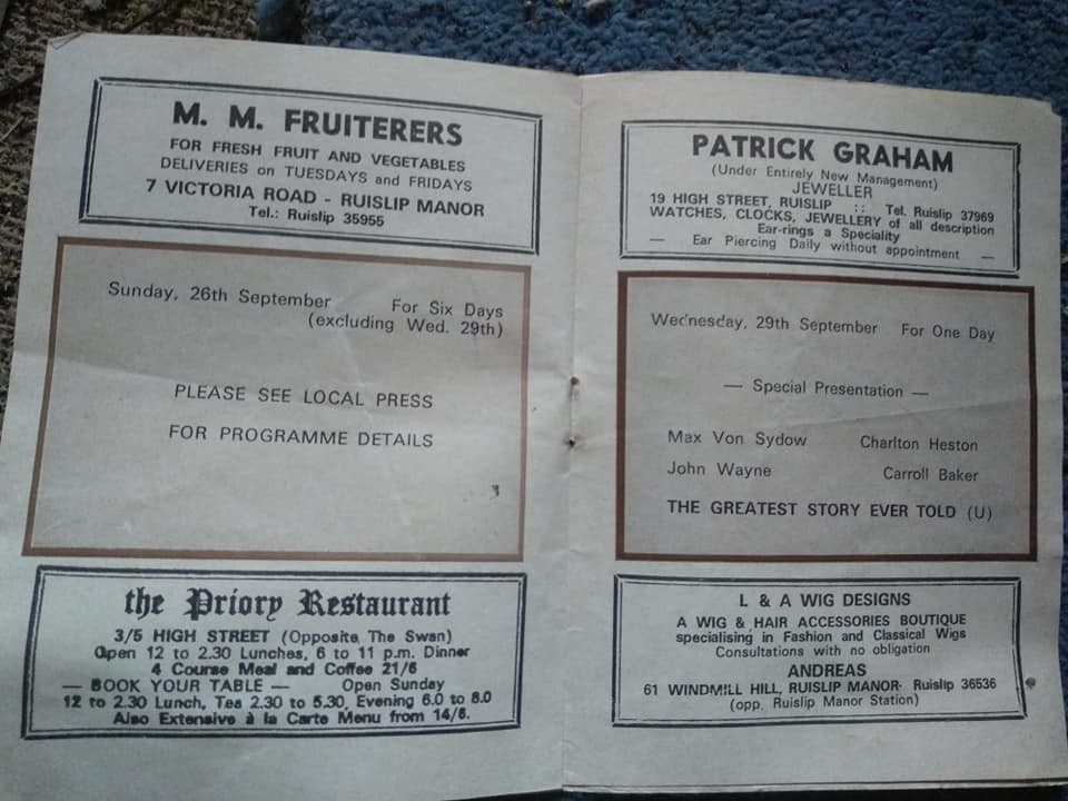 Astoria Cinema Ruislip Programme 2