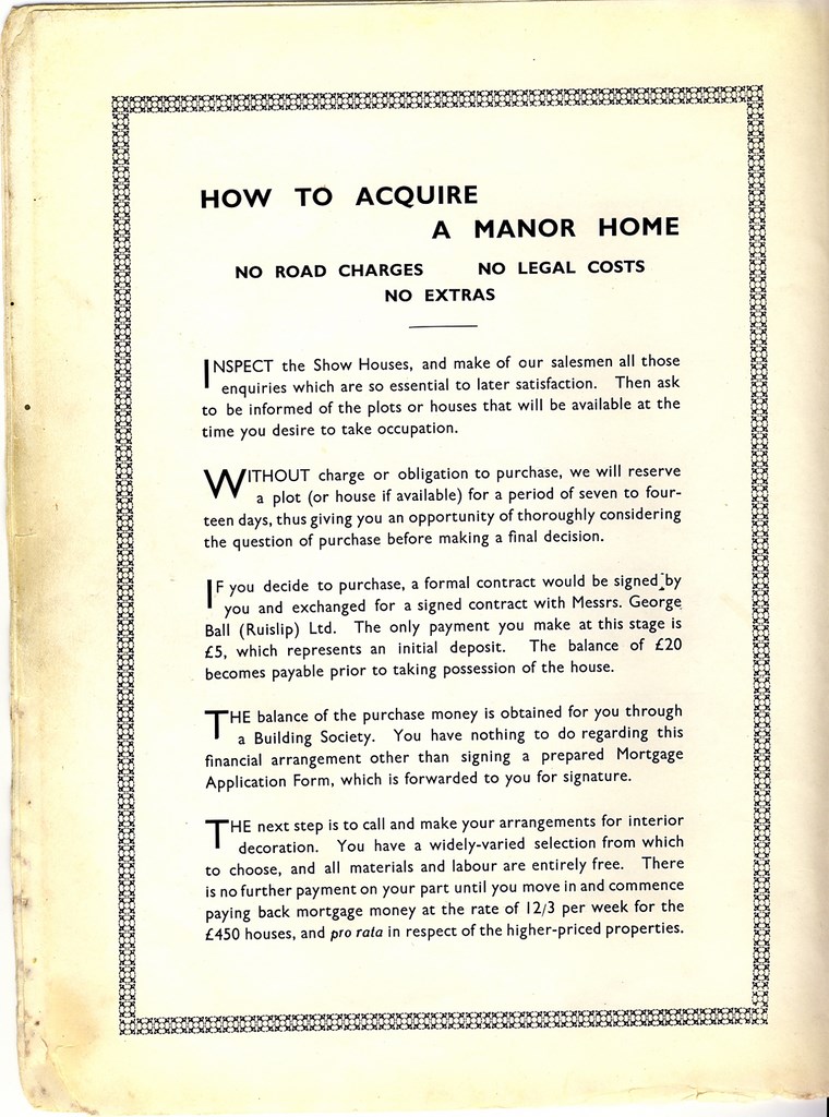 Manor Homes Sales Brochure Page 14