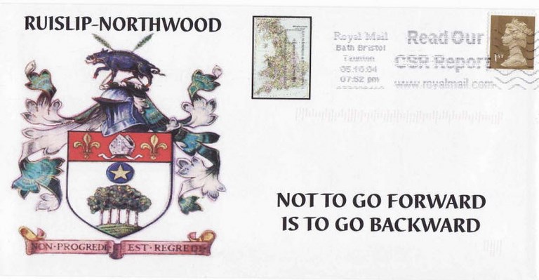 Envelope with crest for Ruislip