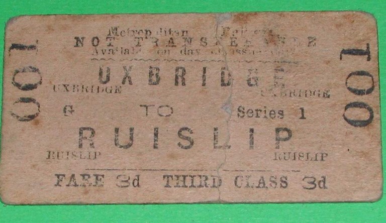 Ruislip first ever ticket issued from Uxbridge