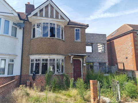 Three storey extension on the two story house in Ruislip in 2022