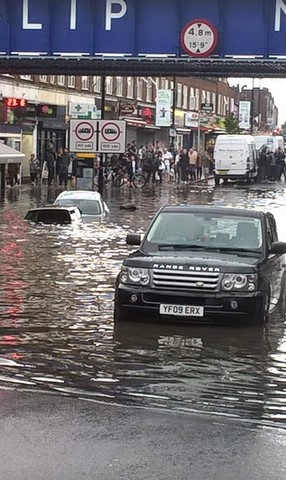 Ruislip Manor station floods 2016