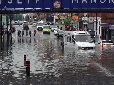 Ruislip Manor station floods