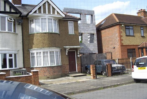 Three storey extension on two story house in Ruislip
