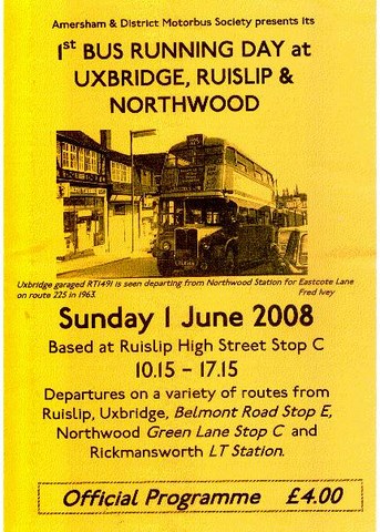 Ruislip Bus Running Day Timetable