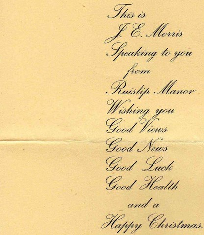 Morris of the Manor Christmas Card