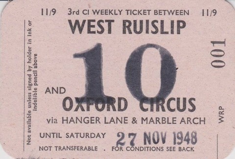 a season ticket from West Ruislip