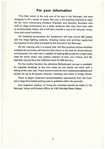 Winston Churchill Hall Opening Night Programme